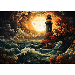 Puzzle 1500 Piezas - Lighthouse in a Storm