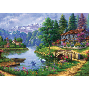 Puzzle 1500 Piezas - Village By Lake