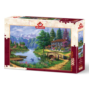 Puzzle 1500 Piezas - Village By Lake