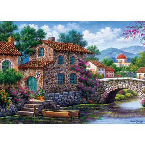 Puzzle 500 Piezas - Canal With Flowers