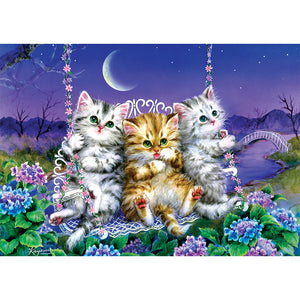 Puzzle 500 Piezas - Moonlight Swing Kittens